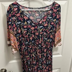 Pretty garden spring dress with sleeves